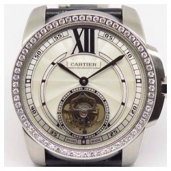 Calibre Tourbillon SS & Diamonds White Dial Swiss Tourbillon