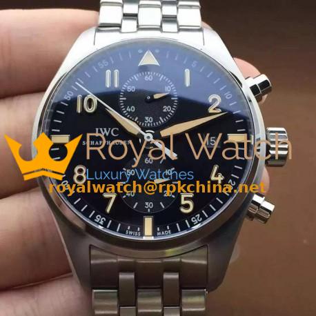 Replica IWC Pilot IW387808 Chronograph Stainless Steel Black Dial Swiss 7750