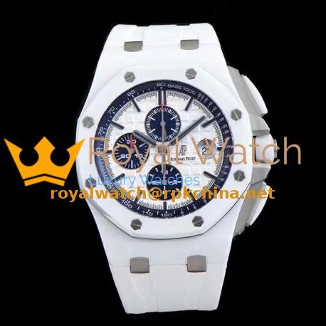 Replica Audemars Piguet Royal Oak Offshore 26402CB.OO.A010CA.01 JF V2 White Ceramic White Dial Swiss 3126