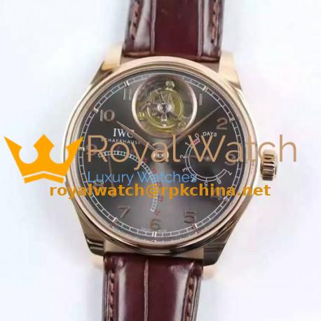Replica IWC Portuguese Tourbillon IW504601 Power Reserve Rose Gold Anthracite Dial Swiss Tourbillon