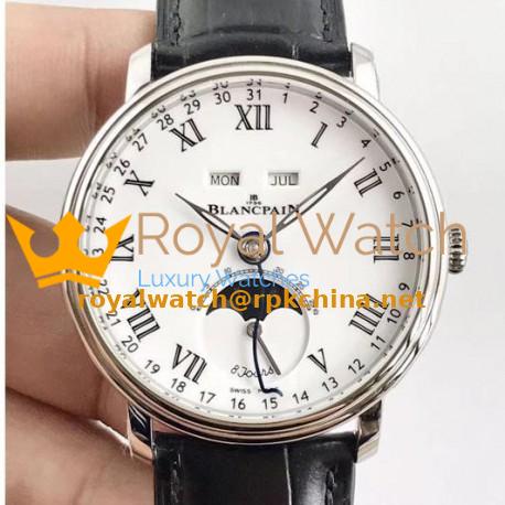 Blancpain Villeret Quantieme Complet 8 Jours 6639-3437-55B OM Stainless Steel White Dial Swiss 6639