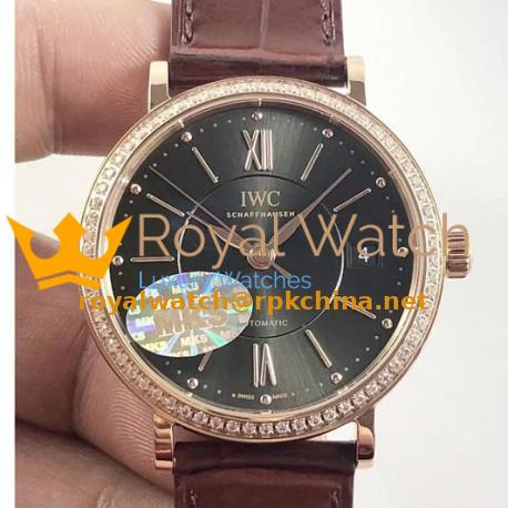 Replica IWC Portofino Automatic 37 IW458107 MK Rose Gold & Diamonds Anthracite Dial M9015