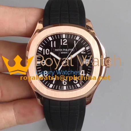 Replica Patek Philippe Aquanaut Jumbo 5167R MP Rose Gold Black Dial Swiss 324SC