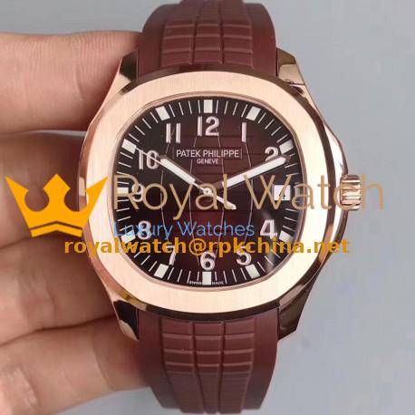 Replica Patek Philippe Aquanaut Jumbo 5167R-001 MP Rose Gold Chocolate Dial Swiss 324SC