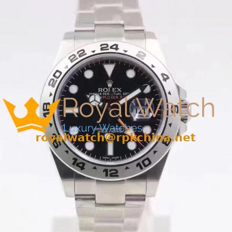 Replica Rolex Explorer II 216570 2018 V7 Stainless Steel Black Dial Swiss 3187