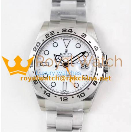 Replica Rolex Explorer II 216570 2018 V7 Stainless Steel White Dial Swiss 3187