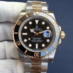 Submariner Date 116613 LN Noob Factory V8 24K YG Wrapped & SS Black Dial Swiss 3135
