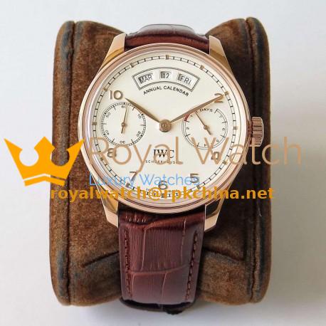 Replica IWC Portugieser Annual Calendar IW503504 ZF Rose Gold White Dial Swiss 52850