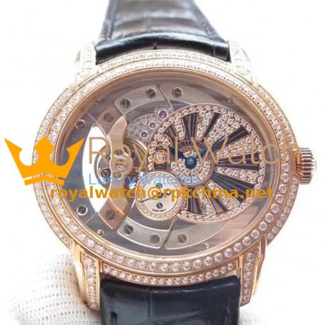 Replica Audemars Piguet Royal Millenary 4101 15350 V9 Rose Gold & Diamonds Rose Gold Skeleton Dial Swiss 4101