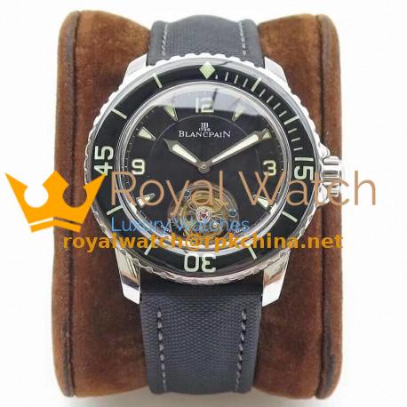 Replica Blancpain Fifty Fathoms Tourbillon ZF Stainless Steel Black Dial Swiss Toubillon