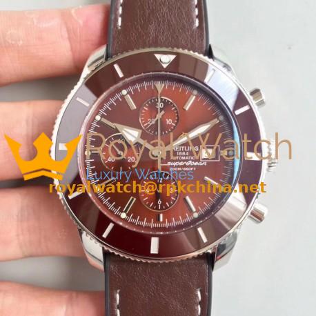 Replica Breitling Superocean Heritage II Chronograph 46 A1331233/Q616 Noob Stainless Steel Brown Dial Swiss 7750