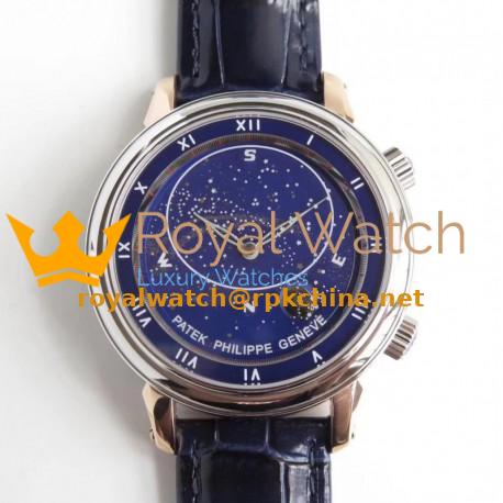 Replica Patek Philippe Grand Complications Sky Moon Celestial 5102PR Noob Rose Gold Blue Dial Swiss 240 LU CL C