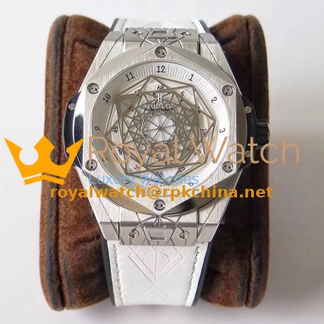 Replica Hublot Big Bang Sang Titanium White 415.NX.2027.VR.MXM18 TMF Titanium White Dial Swiss HUB1213 UNICO Manufacture