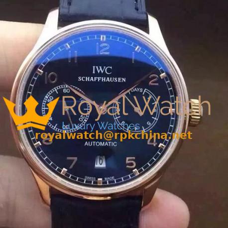 Replica IWC Portuguese IW5007 Power Reserve Rose Gold Black Dial Swiss IWC 52010