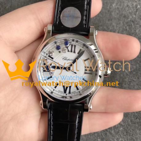 Replica Chopard Happy Sport 36MM Automatic 278559 YF V2 Stainless Steel White & Diamond Dial Swiss 2892