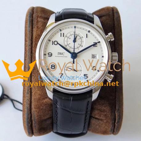 Replica IWC Portugieser Chronograph Classic IW390403 ZF Stainless Steel White Dial Swiss 7750