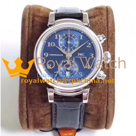Replica IWC Da Vinci Chronograph Edition Sport For Good Fundation IW393402 ZF Stainless Steel Blue Dial Swiss 7750