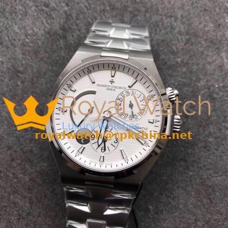 Replica Vacheron Constantin Overseas Dual Time 47450/B01A-9226 TWA Stainless Steel Silver Dial Swiss 1222 SC