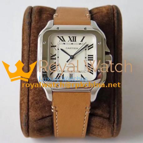 Replica Cartier Santos De Cartier Large 2018 WSSA0009 KOR Stainless Steel White Dial M9015