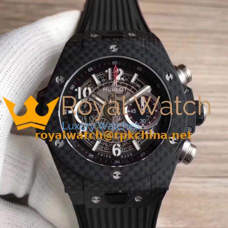 Replica Hublot Big Bang Unico Carbon 411.QX.1170.RX 3AF Carbon Fiber Skeleton Dial Swiss HUB1242