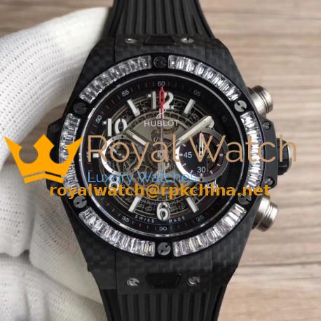 Replica Hublot Big Bang Unico Carbon 411.QX.1170.RX 3AF Carbon Fiber & Diamond Skeleton Dial Swiss HUB1242