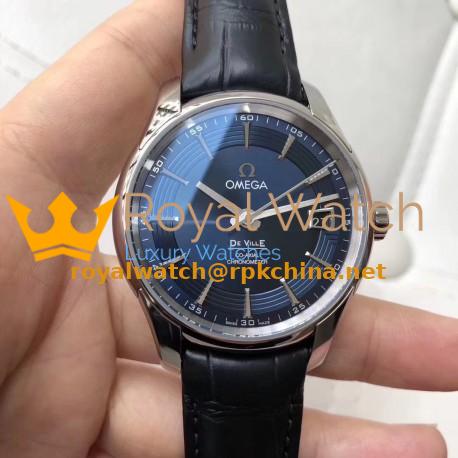 Replica Omega De Ville Hour Vision Co-Axial 41MM 431.33.41.21.03.001 VS Stainless Steel Blue Dial Swiss 8500