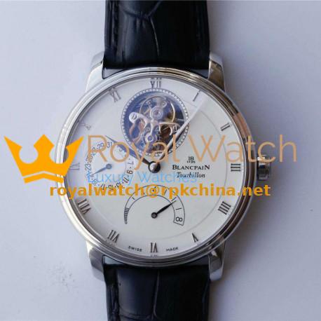 Replica Blancpain Villeret Tourbillon 8 Days 6025-1542-55B JB Stainless Steel White Dial Swiss Tourbillon