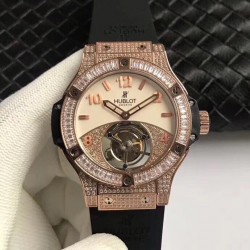Big Bang Tourbillon Noob Factory RG & Diamonds Beige & Diamond Dial Swiss Tourbillon