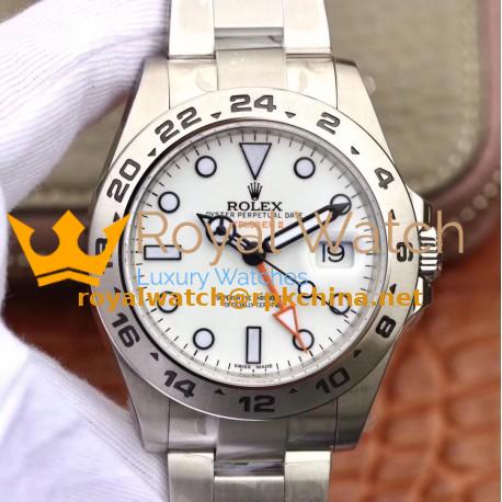 Replica Rolex Explorer II 216570 JF V3 Stainless Steel White Dial Swiss 2836-2