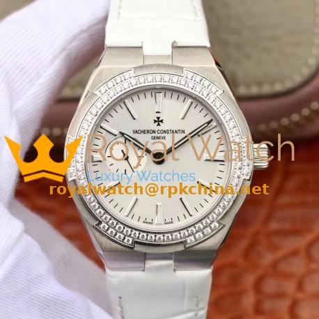 Replica Vacheron Constantin Overseas Automatic 37MM 2305V Noob Stainless Steel & Diamonds White Dial Swiss 5300