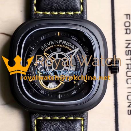 Replica SevenFriday P2B/02 Revolution SW PVD Black & Yellow Dial Miyota 82S7