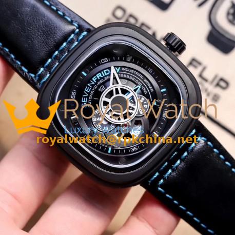 Replica SevenFriday P2B/02 Revolution SW PVD Black & Blue Dial Miyota 82S7