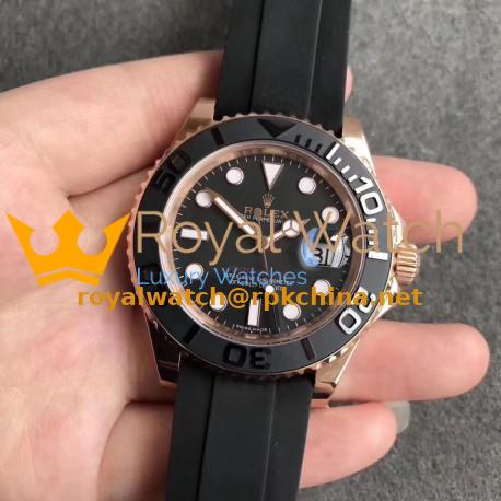 Replica Rolex Yacht-Master 40 116655 Noob Rose Gold Black Dial Swiss 3135