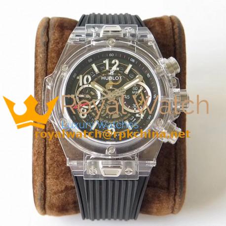 Replica Hublot Big Bang Unico Sapphire Limited Edition 411.JX.4802.RT OX Sapphire Crystal Skeleton Dial Swiss HUB1242