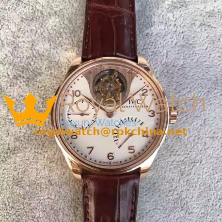 Replica IWC Portuguese Tourbillon Mystery IW504202 TF Rose Gold White Dial Swiss 50900
