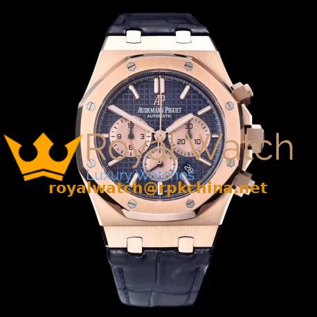 Replica Audemars Piguet Royal Oak Chronograph 26331 OM Rose Gold Blue Dial Swiss 7750