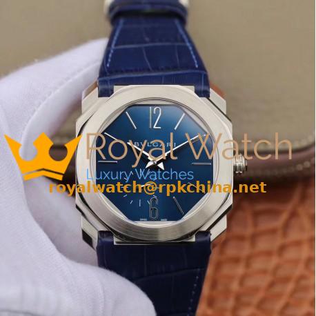 Replica Bvlgari Octo Finissimo 103035 JL Stainless Steel Blue Dial Swiss 2824-2