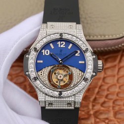 Big Bang Tourbillon Noob Factory SS & Diamonds Blue & Diamond Dial Swiss Tourbillon