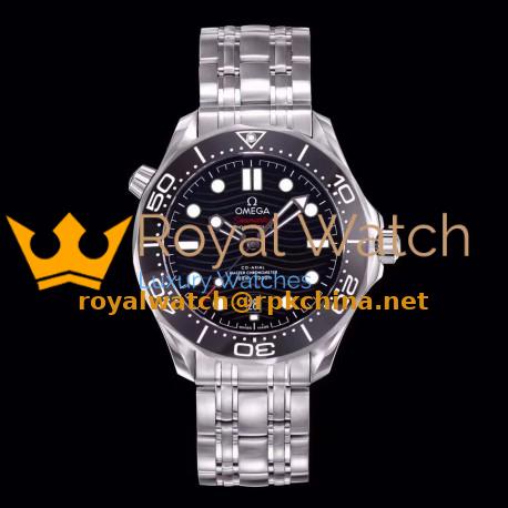 Replica Omega Seamaster Diver 300M 210.30.42.20.01.001 OM Stainless Steel Black Dial Swiss 8800