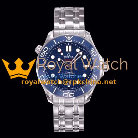 Replica Omega Seamaster Diver 300M 210.30.42.20.03.001 OM Stainless Steel Blue Dial Swiss 8800