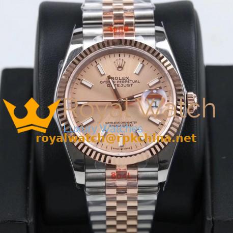 Replica Rolex Datejust 36MM 116231 GM Stainless Steel 904L & Rose Gold Rose Gold Dial Swiss 2824-2