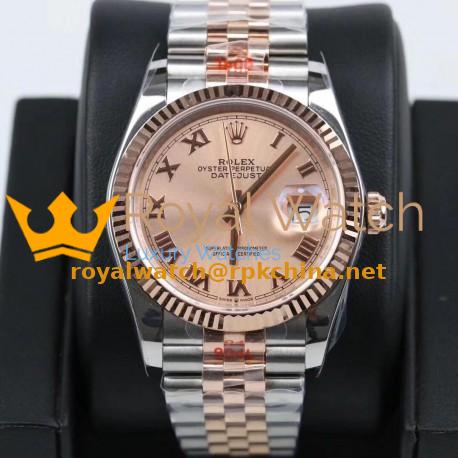 Replica Rolex Datejust 36MM 116231 GM Stainless Steel 904L & Rose Gold Rose Gold Dial Swiss 2824-2
