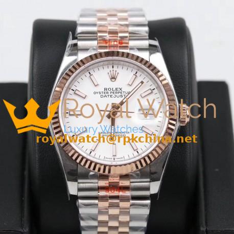 Replica Rolex Datejust 36MM 116231 GM Stainless Steel 904L & Rose Gold White Dial Swiss 2824-2