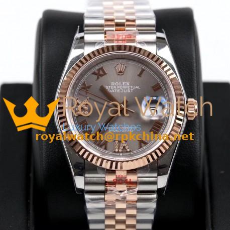 Replica Rolex Datejust 36MM 116231 GM Stainless Steel 904L & Rose Gold Anthracite Dial Swiss 2824-2