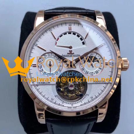 Replica Jaeger-LeCoultre Master Grande Tradition Tourbillon Noob Rose Gold White Dial Swiss Tourbillon