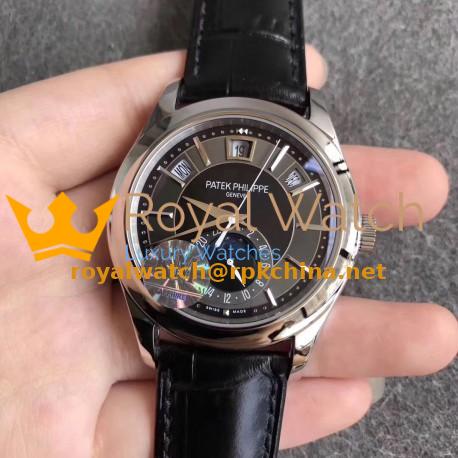 Replica Patek Philippe Annual Calendar 5205G-010 KM Stainless Steel Black Dial Swiss 324SQALU 24H/206