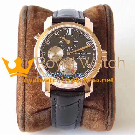 Replica Vacheron Constantin Malte Regulateur Dual Time 42005/000J K11 Rose Gold Black Dial Swiss 1206