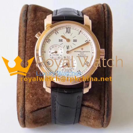 Replica Vacheron Constantin Malte Regulateur Dual Time 42005/000J K11 Rose Gold White Dial Swiss 1206