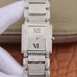 Ladies Twenty-4 4910/10A AWF SS & Diamond Diamond Dial Swiss Ronda Quartz