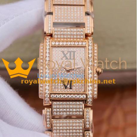 Replica Patek Philippe Ladies Twenty-4 4910/11R AW Rose Gold & Diamond Diamond Dial Swiss Ronda Quartz